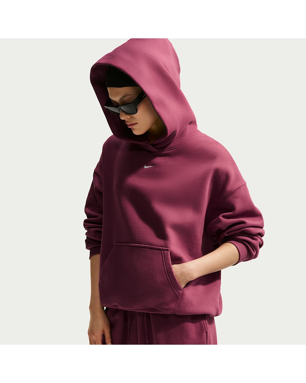 Nike Women's Studio Fleece Medium Weight Oversized Pullover Hoodie