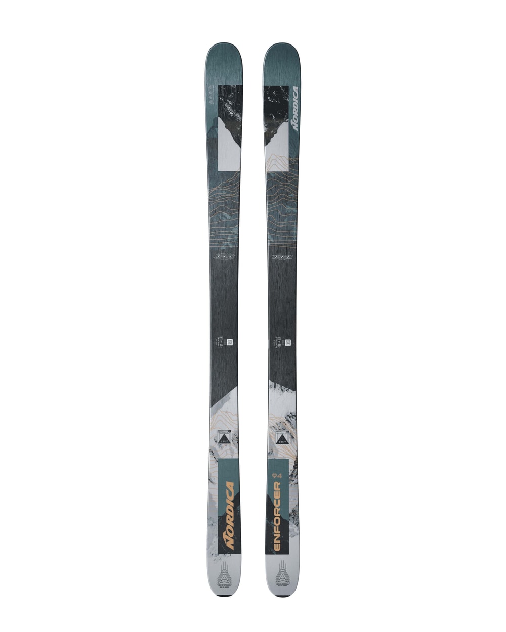 Nordica Enforcer 94 Skis - Petrol/Grey, top sheet