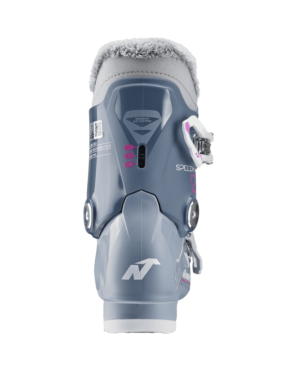 Nordica Junior Speedmachine J 2 Ski Boots - Blue/Light Blue/Fucsia, detail view