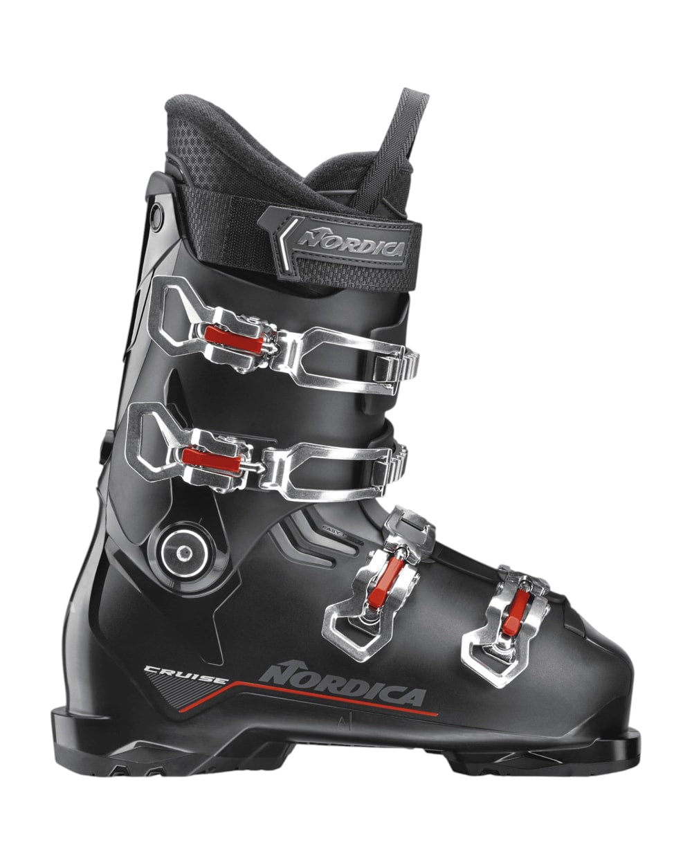 Nordica Men's The Cruise Ski Boots - Black/Grey/Red, front view
