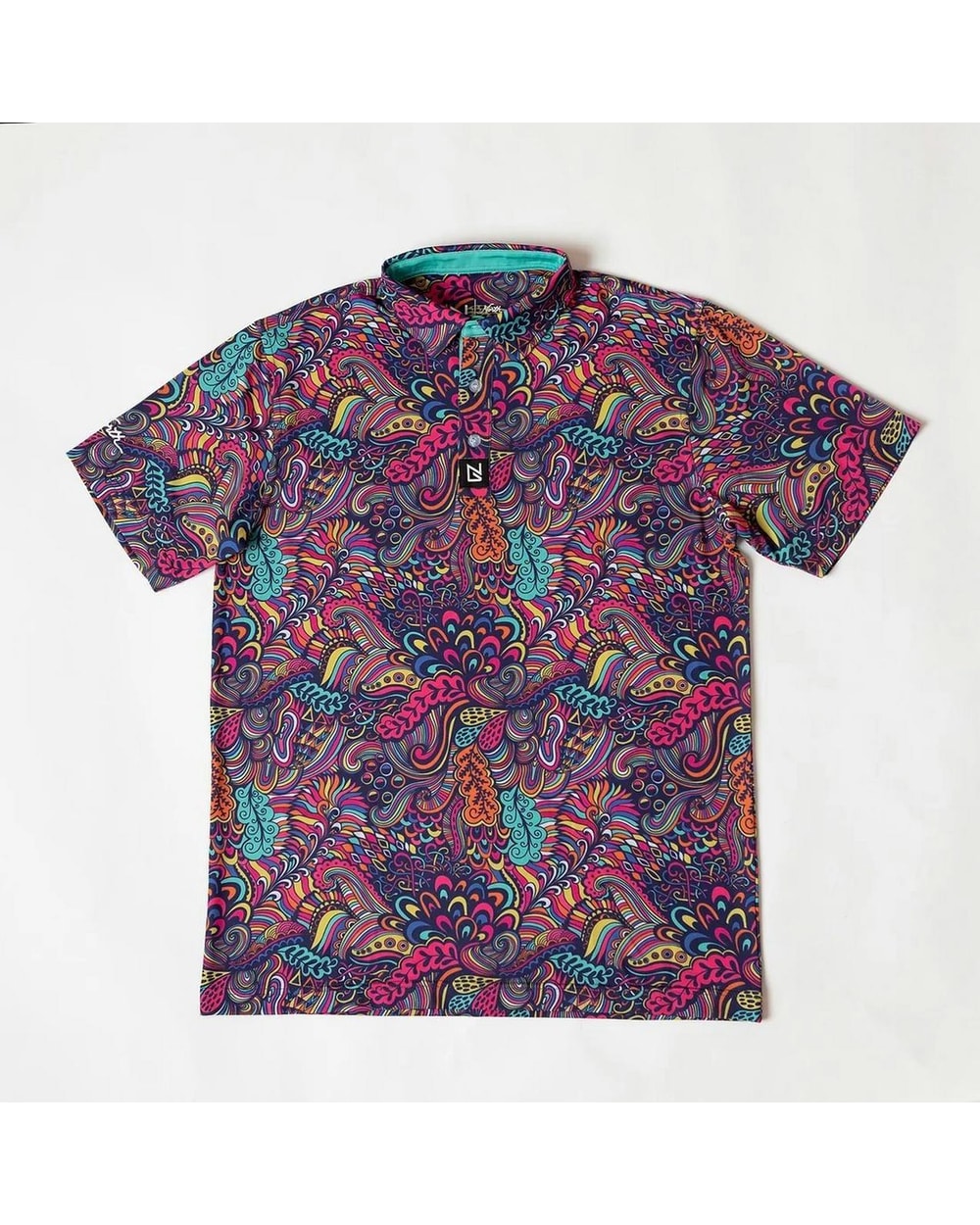 North Golf Abstract Floral Polo