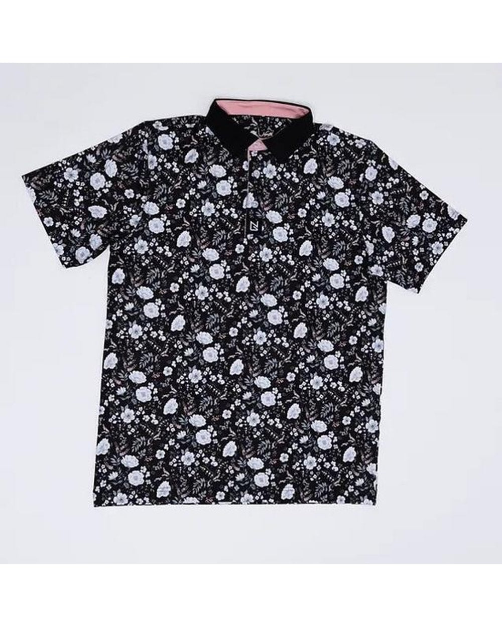 North Golf Black Floral Polo