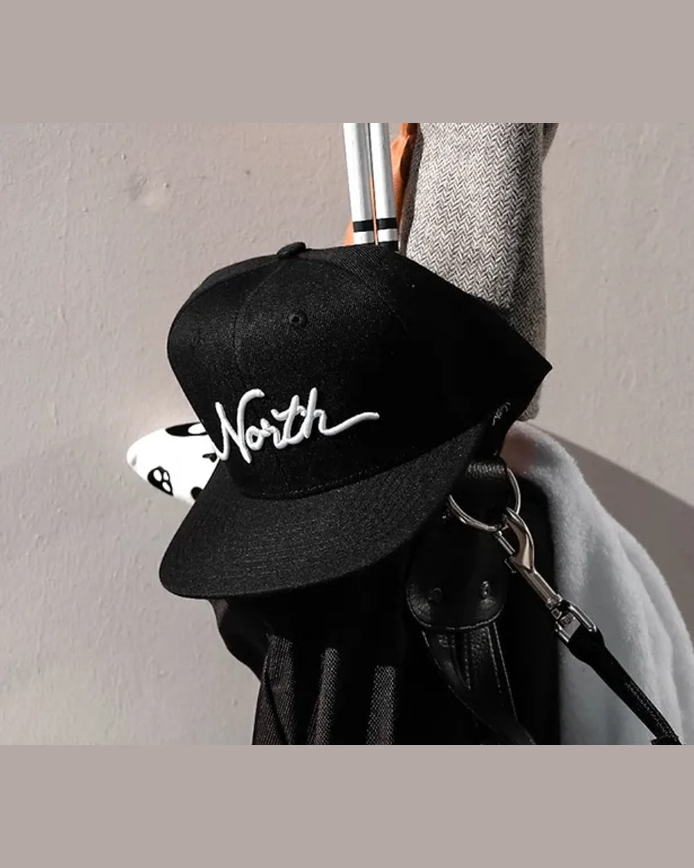 North Golf Script Black Golf Hat