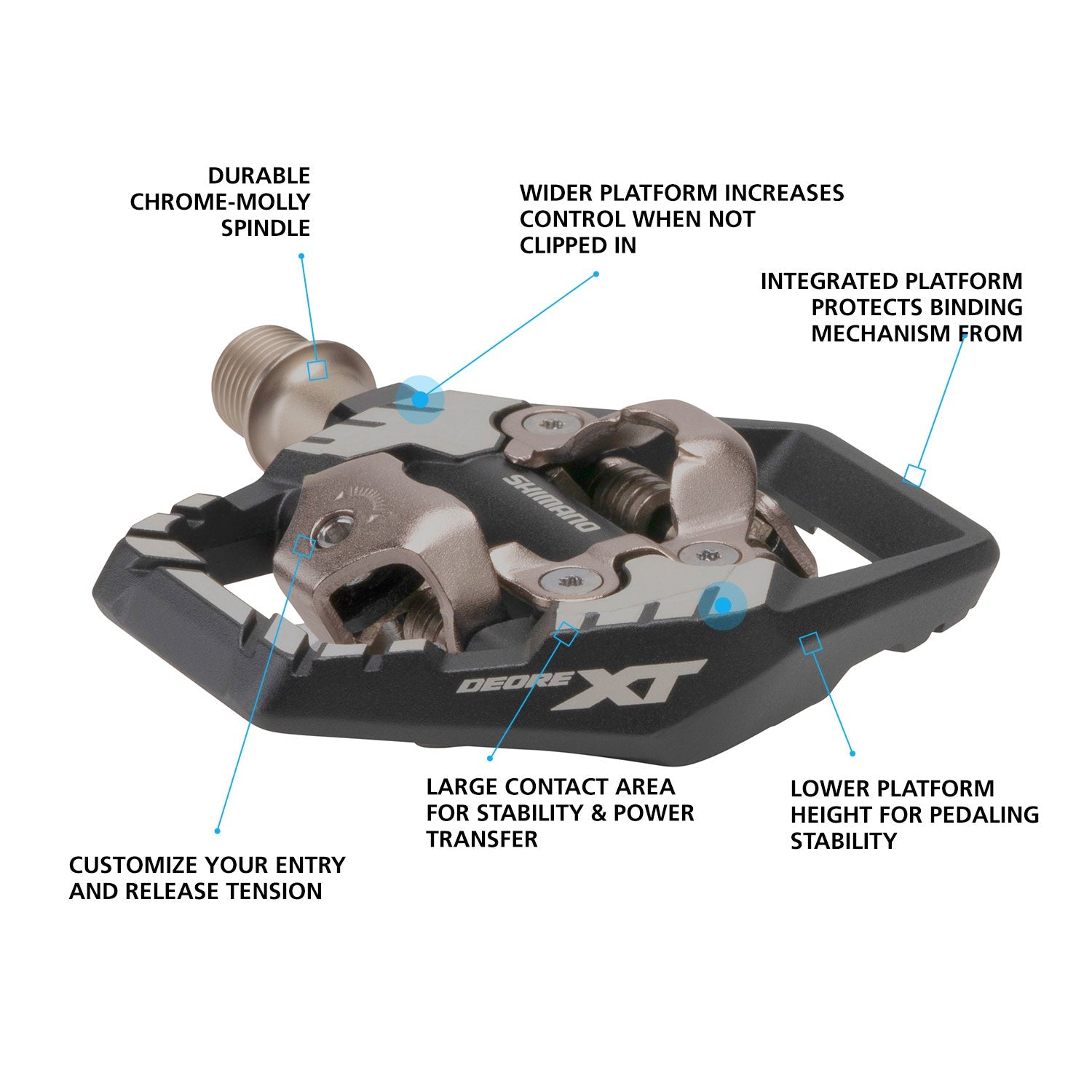 Shimano Deore XT PD-M8120 SPD pedal feature detail