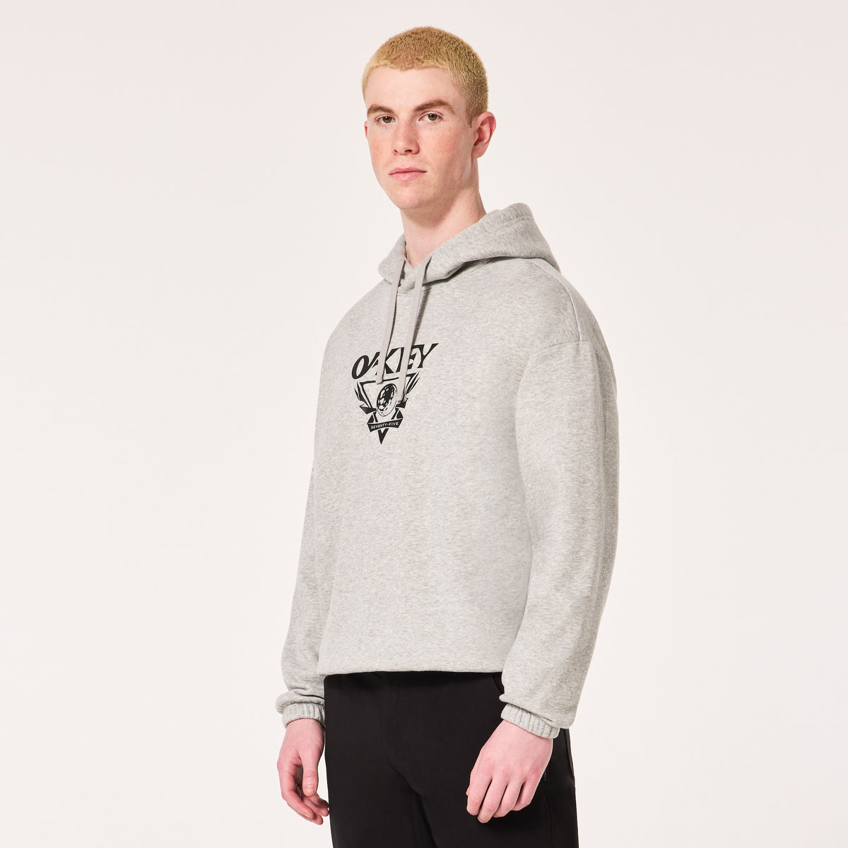 Oakley Lunaformic Hoodie - GRANITE, three-quarter on-model view