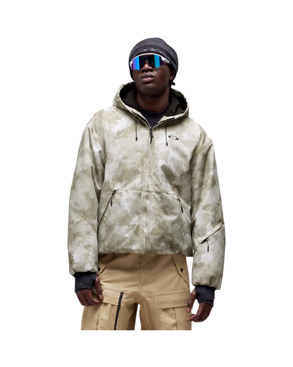 Oakley Men's Kota Insulated Lite Jacket - Off Slope Camo Pebble, on model detail