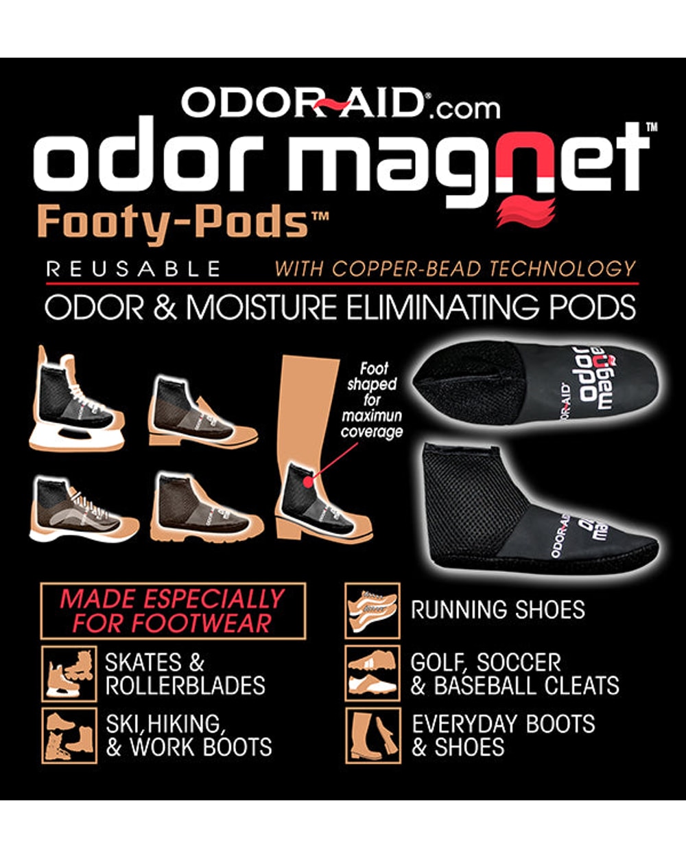 Odor Aid Magnet Footy Pods - product details