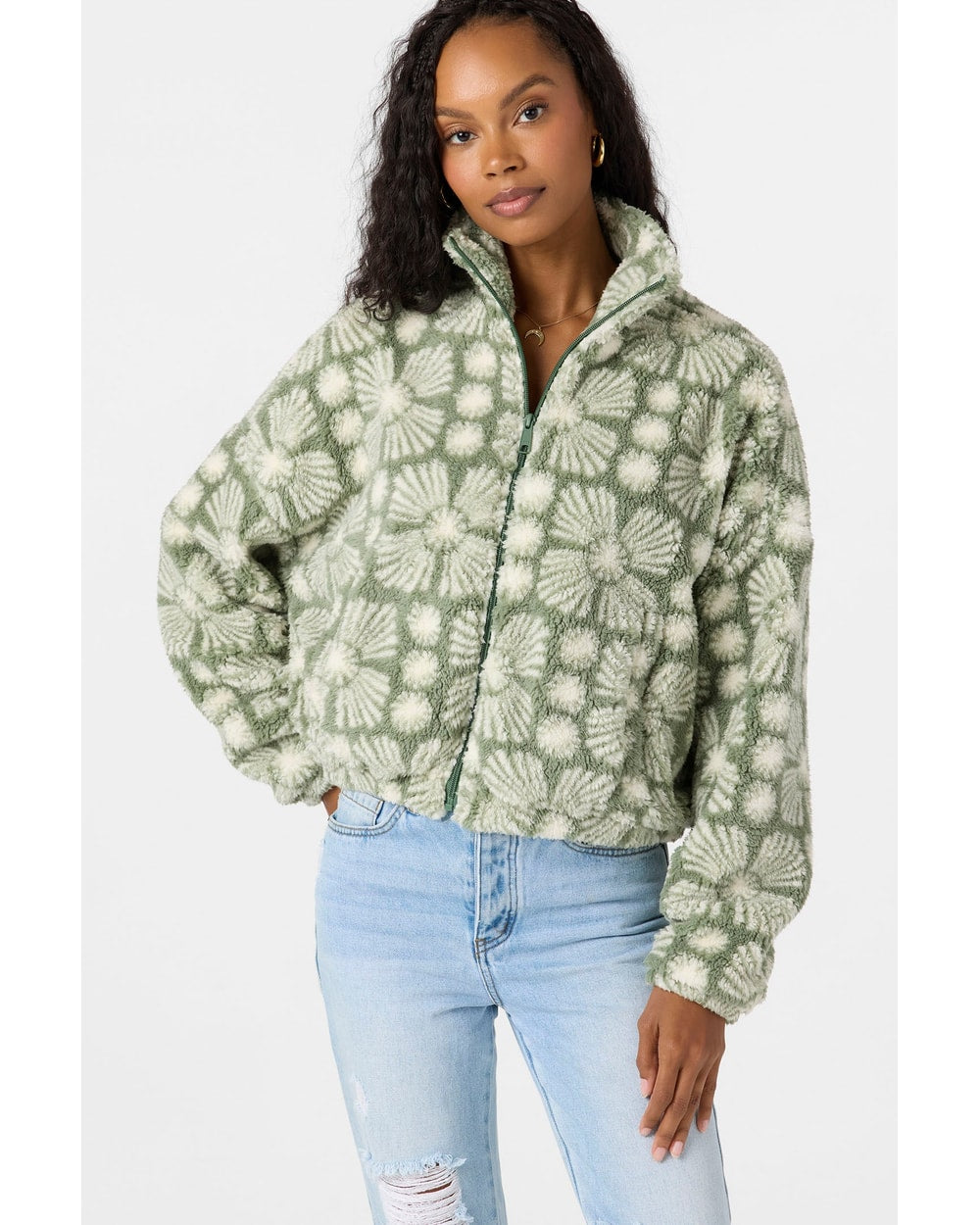 O'Neill Women's Cordin Printed Jacket - Sea Spray - close up