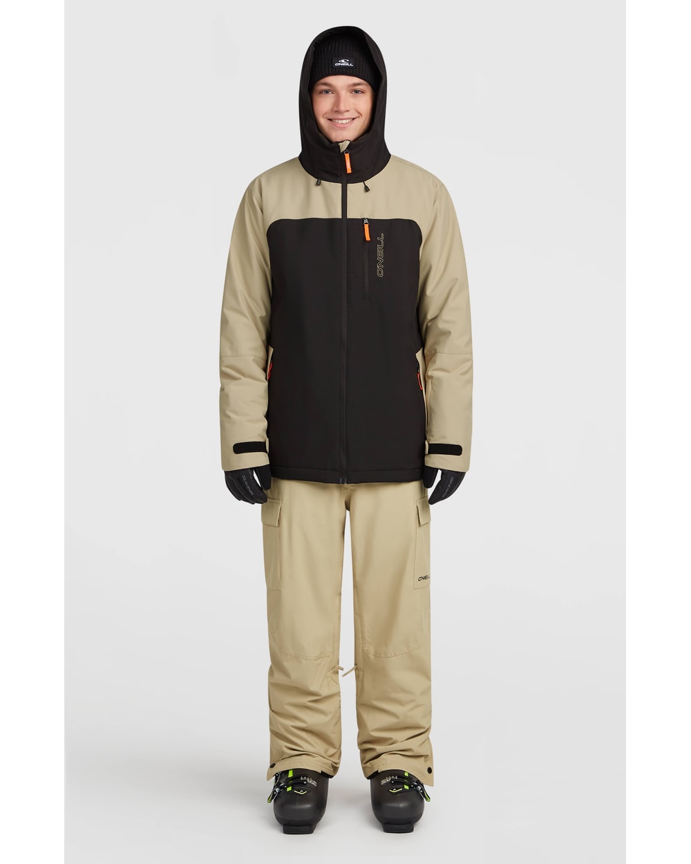 O'Neill Men's FWC'Cruz Duo Snow Jacket - Black Out Colour Block, full-length view