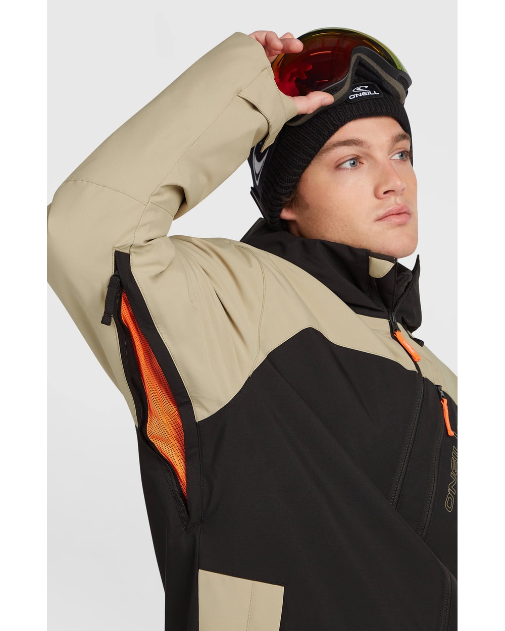 O'Neill Men's FWC'Cruz Duo Snow Jacket - Black Out Colour Block, detail view