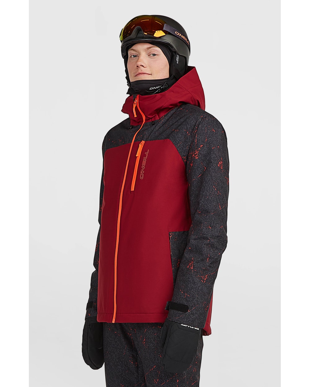 O'Neill Men's FWC'Cruz Duo Snow Jacket - Tamarillo Colour Block, side view