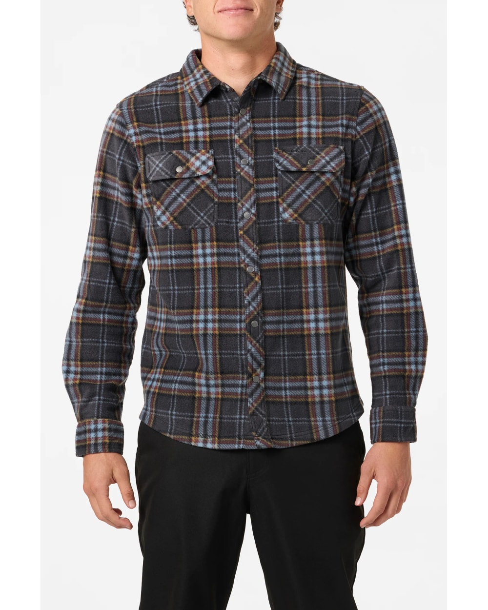 O'Neill Men's Glacier Plaid Superfleece Standard Fit Long Sleeve Shirt