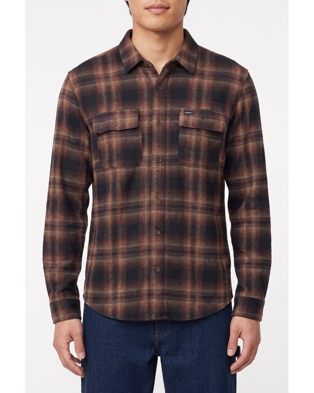 O'Neill Sutton Knit Flannel Long Sleeve Shirt - Chocolate front