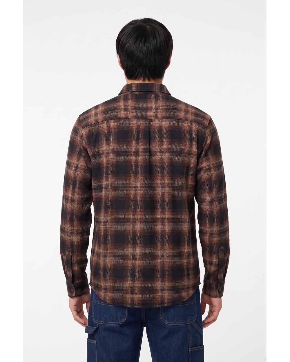 O'Neill Sutton Knit Flannel Long Sleeve Shirt - Chocolate back