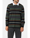 O'Neill Tickets Long Sleeve Rugby Shirt - Hunter Green front