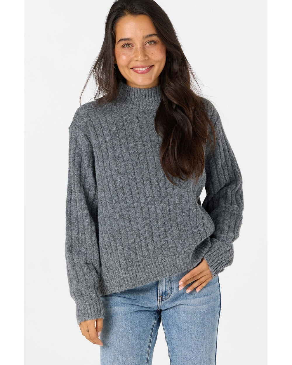 O'Neill Women's Cypress Mock Neck Sweater - Charcoal - side
