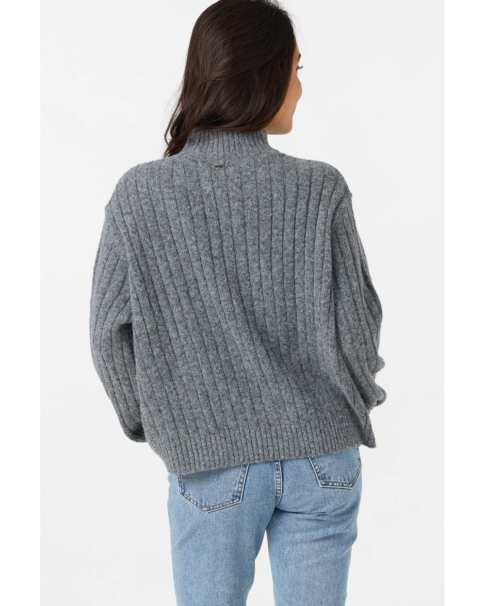 O'Neill Women's Cypress Mock Neck Sweater - Charcoal - back