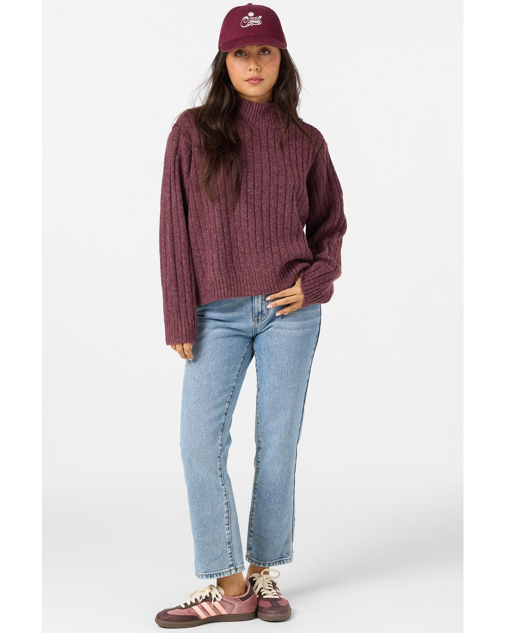 O'Neill Women's Cypress Mock Neck Sweater - Fig - front