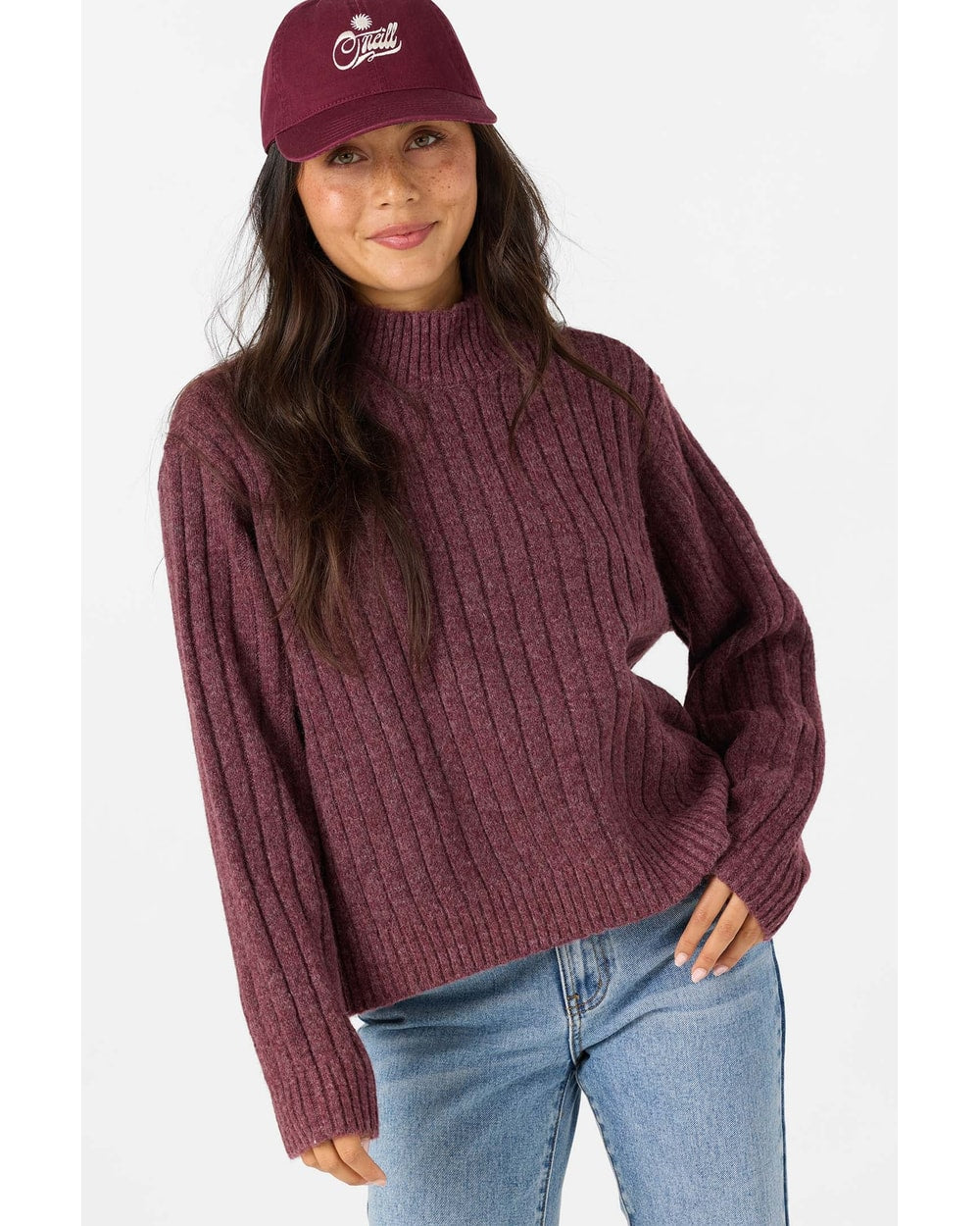 O'Neill Women's Cypress Mock Neck Sweater - Fig - side