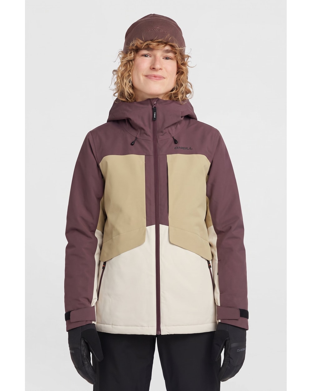 O'Neill Women's FWC'Cruz Pro Snow Jacket - Purple Gray Colour Block, front