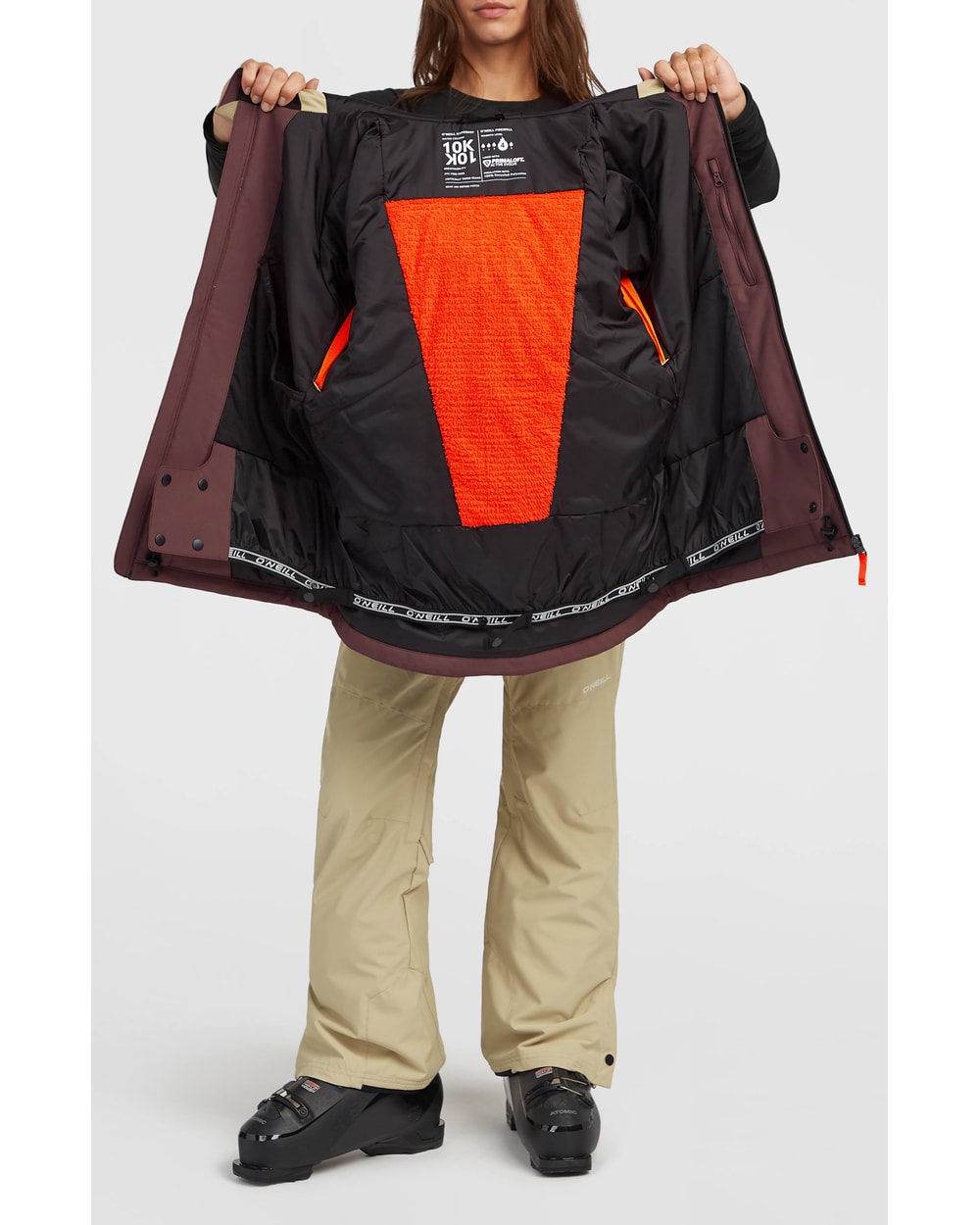 O'Neill Women's FWC'Cruz Triple Snow Jacket - Olive Blush Colour Block, lining