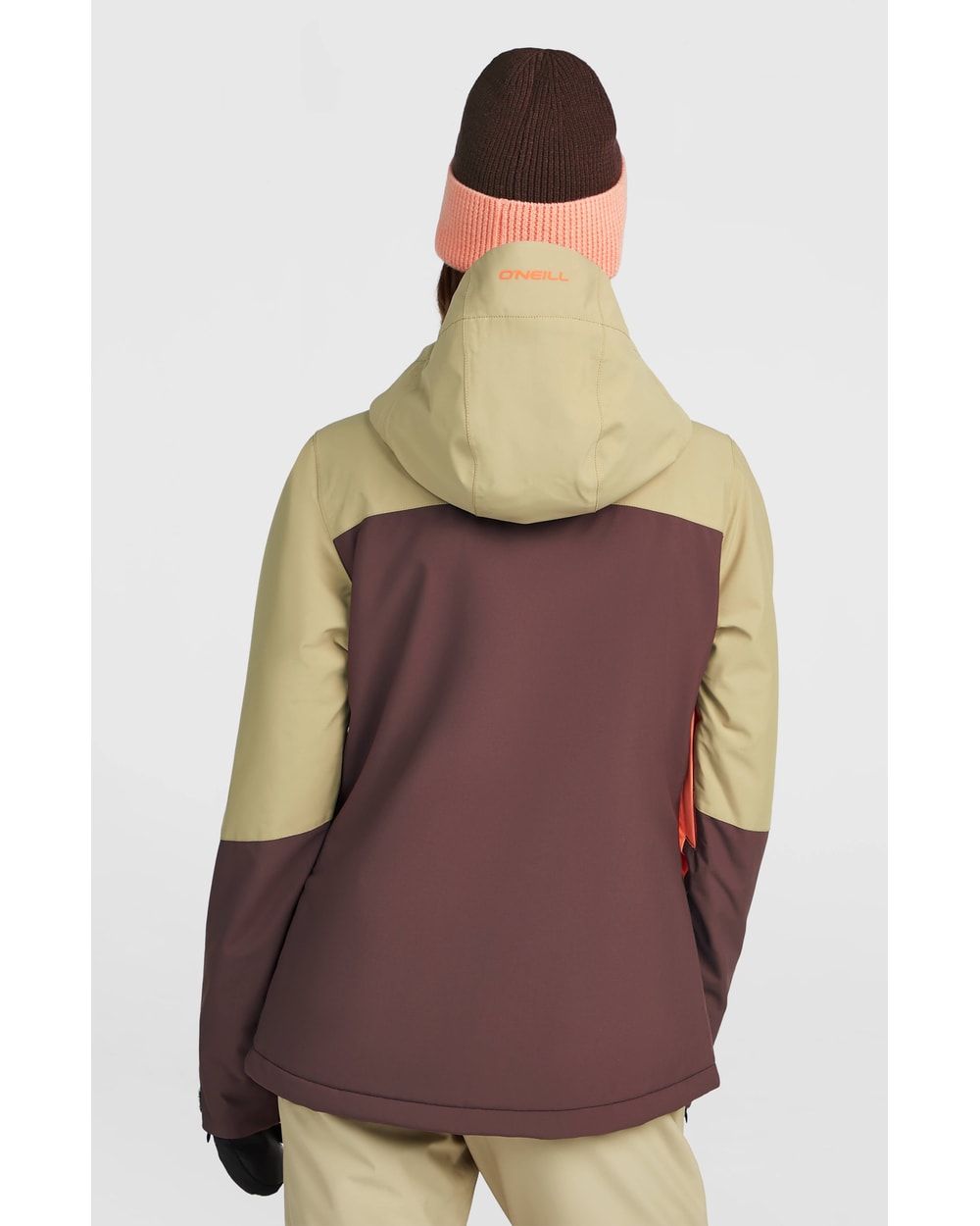 O'Neill Women's FWC'Cruz Triple Snow Jacket - Olive Blush Colour Block, back
