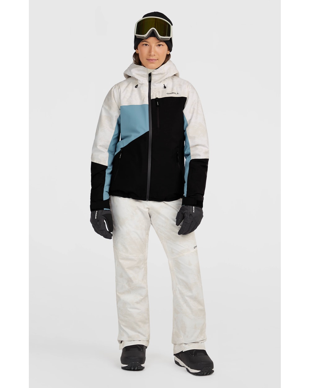 O'Neill Women's FWC'Cruz Triple Snow Jacket - White Mountain Landscape, full look