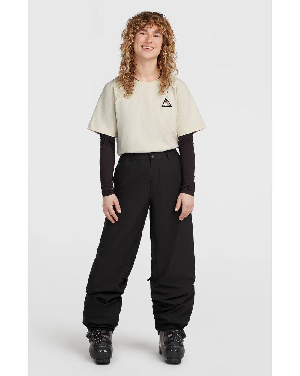 O'Neill Women's FWC Oversized Snow Pants - Black Out, on-model view