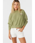 O'Neill Women's Moment Crop Crewneck - Oil Green - front