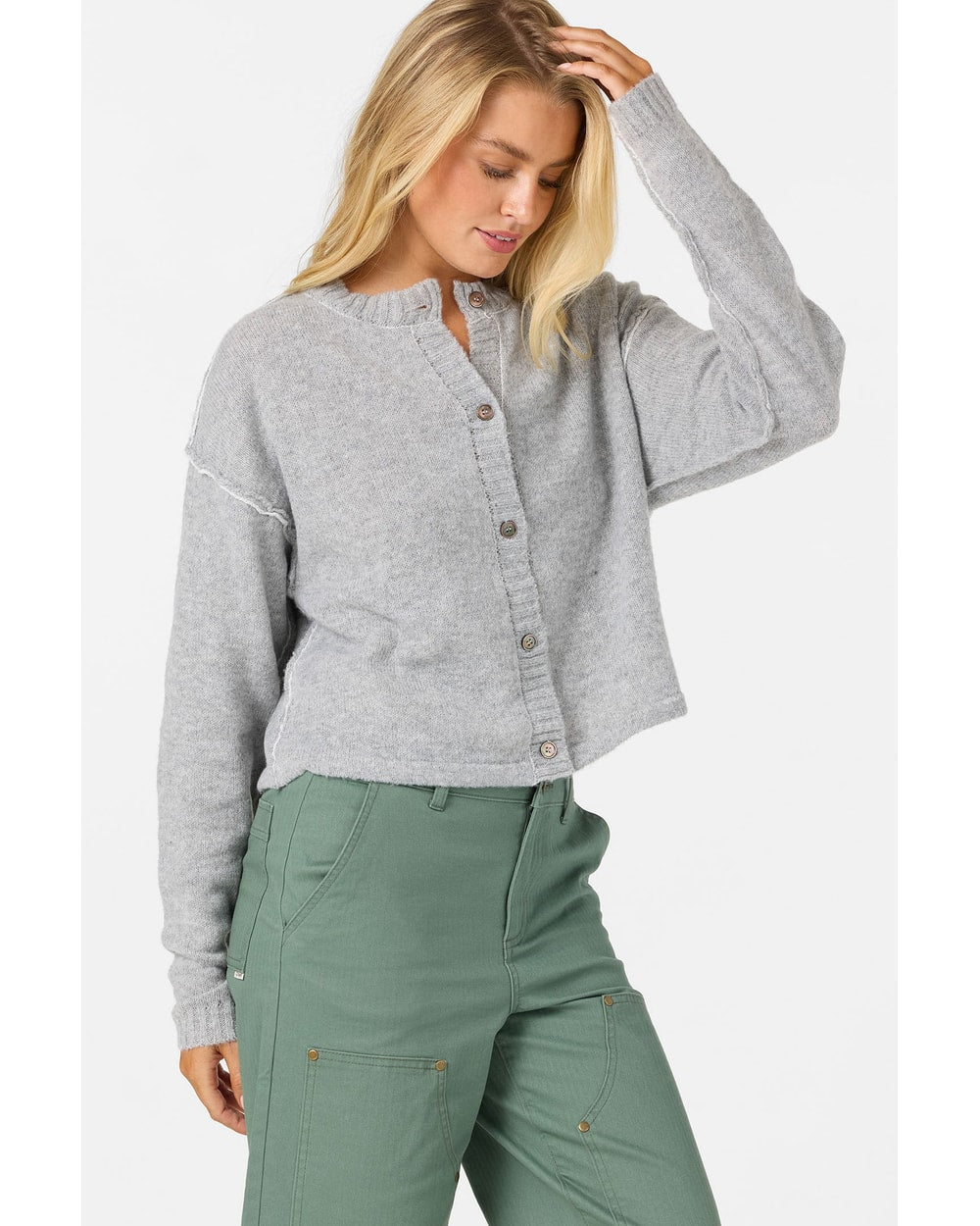 O'Neill Women's OG Calder Cardigan - Heather Ash - side