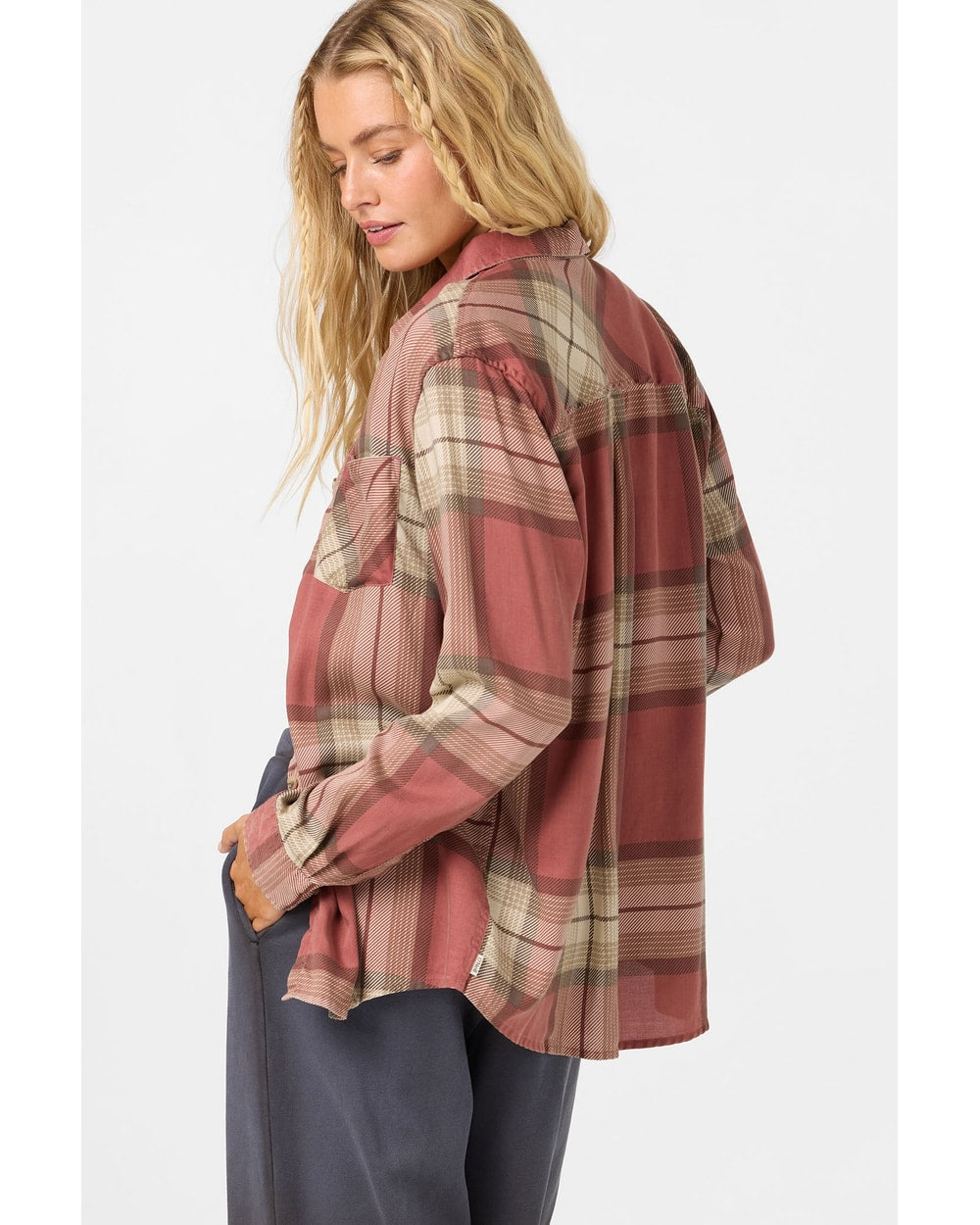 O'Neill Women's OG Logan Flannel Shirt - Apple Butter - back