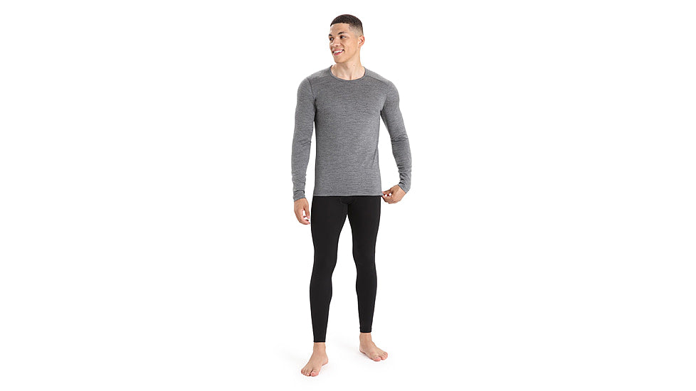 Icebreaker Men's 200 Oasis Long Sleeve Crew, Gritstone Heather, front