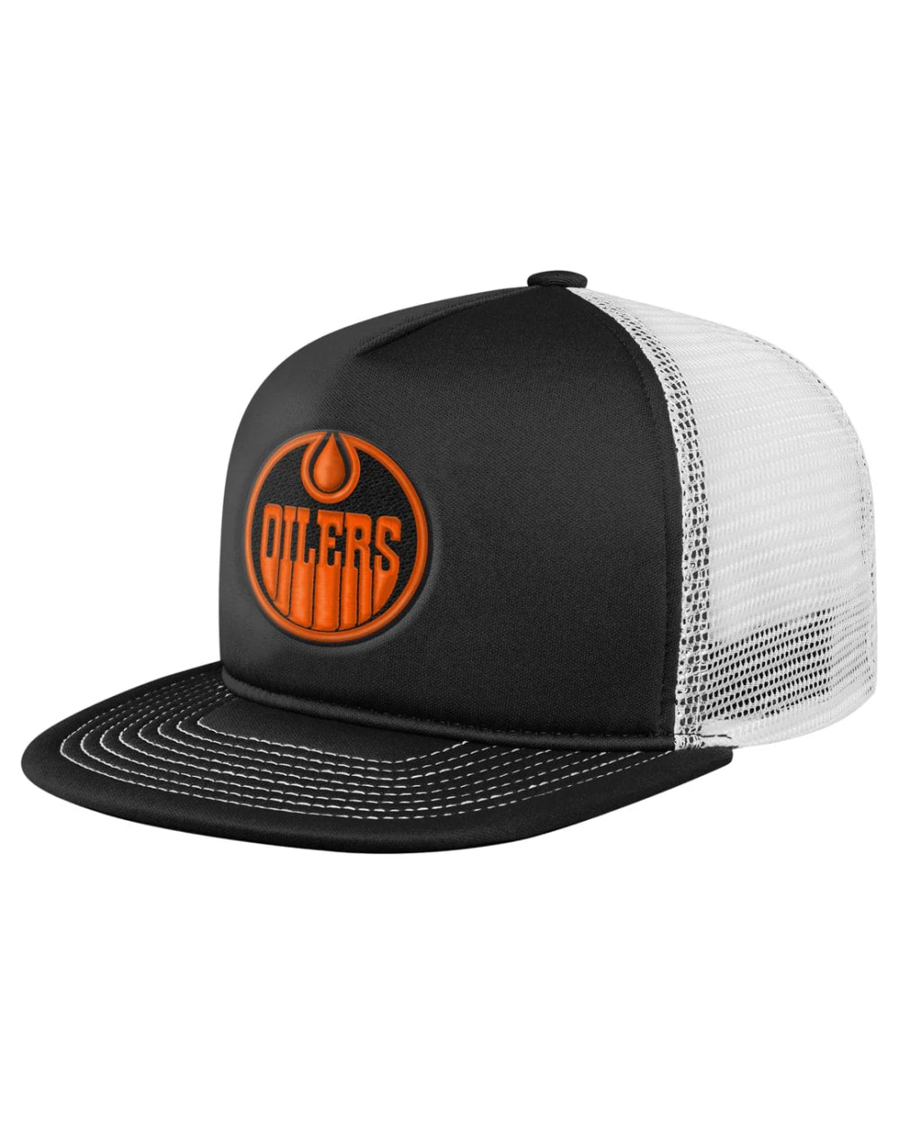 Outerstuff Edmonton Oilers Youth Black & Orange Foam Trucker Snapback Hat