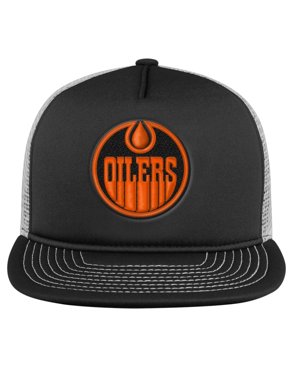 Outerstuff Edmonton Oilers Youth Black & Orange Foam Trucker Snapback Hat