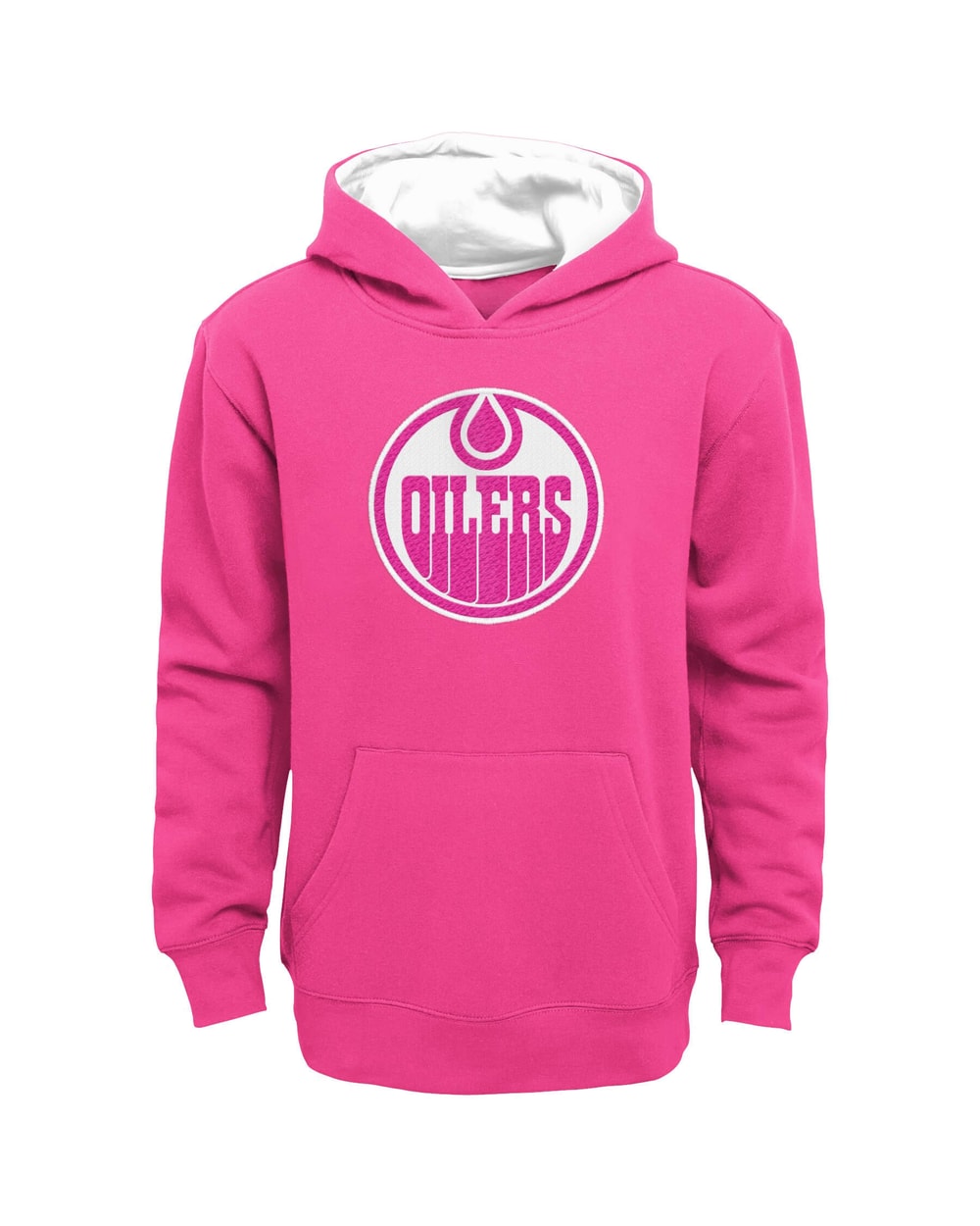 Outerstuff Girls Youth Edmonton Oilers Pink Fleece Pullover Hoodie