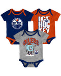 Outerstuff Infant Edmonton Oilers Triple Header 3 Piece Creeper Set
