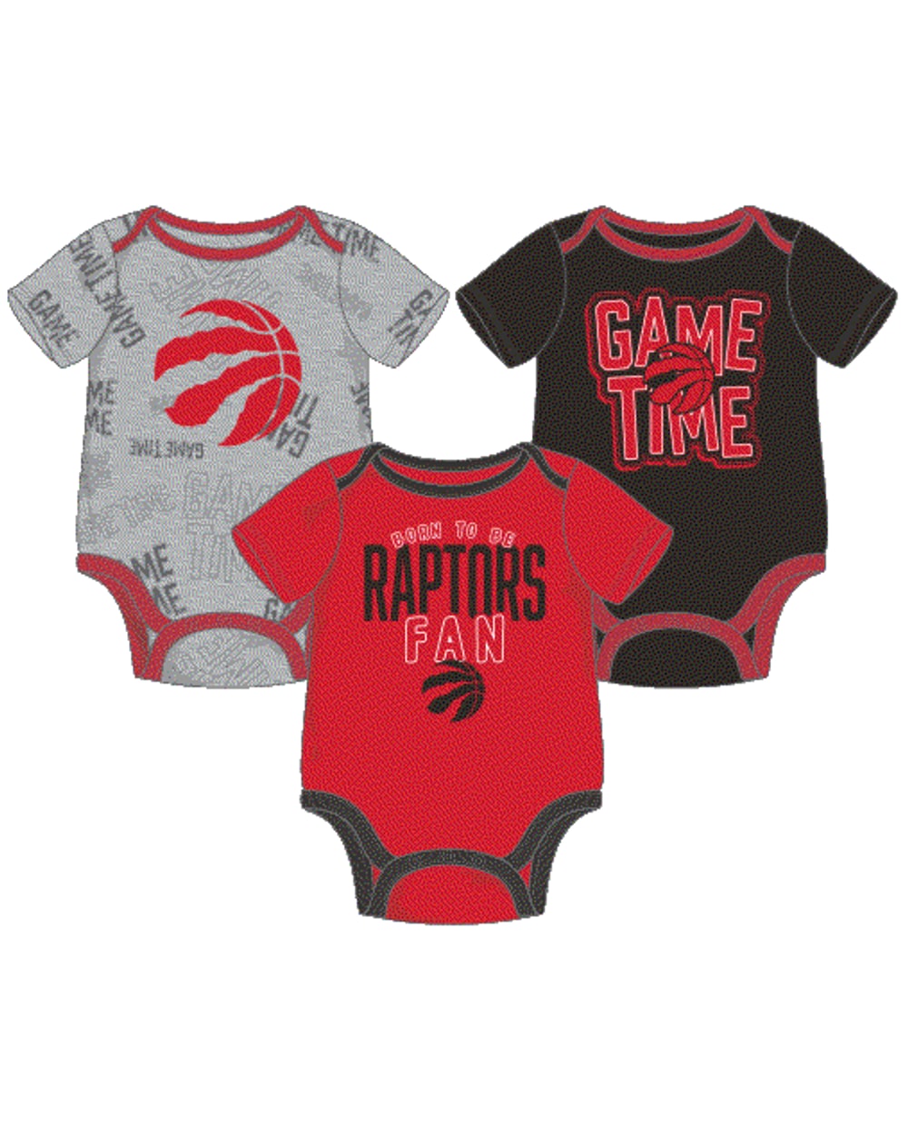 Outerstuff Toronto Raptors Infant Game Time 3-Piece Creeper Set
