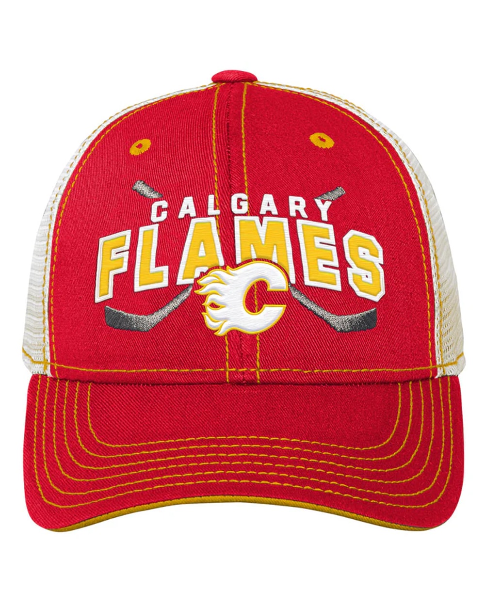 Outerstuff Youth Calgary Flames Lockup Meshback Adjustable Hat
