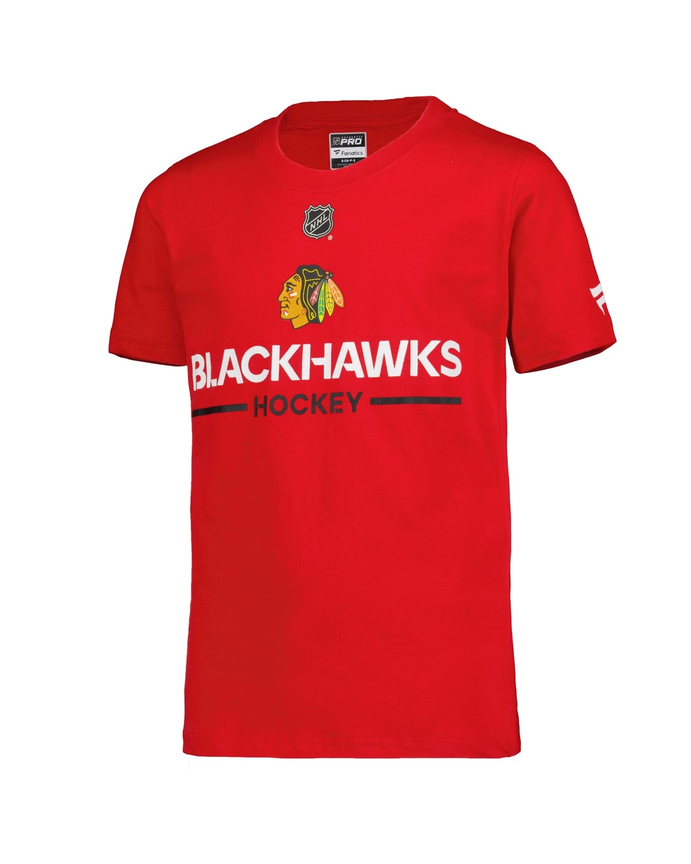 Youth Chicago Blackhawks Fanatics Red Authentic Pro Wordmark T-Shirt - front