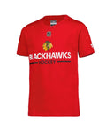 Youth Chicago Blackhawks Fanatics Red Authentic Pro Wordmark T-Shirt - front