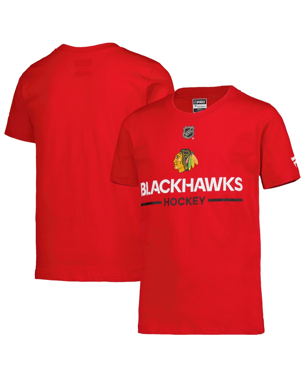 Youth Chicago Blackhawks Fanatics Red Authentic Pro Wordmark T-Shirt - hero