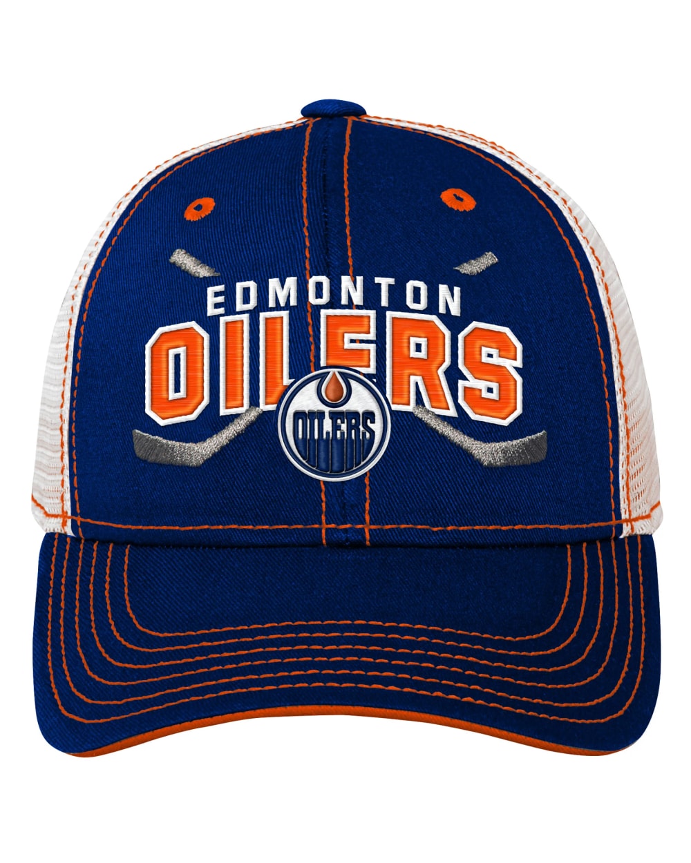 Outerstuff Youth Edmonton Oilers Lockup Meshback Adjustable Hat