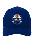 Outerstuff Youth Edmonton Oilers Precurved Snapback Hat - Royal, front view
