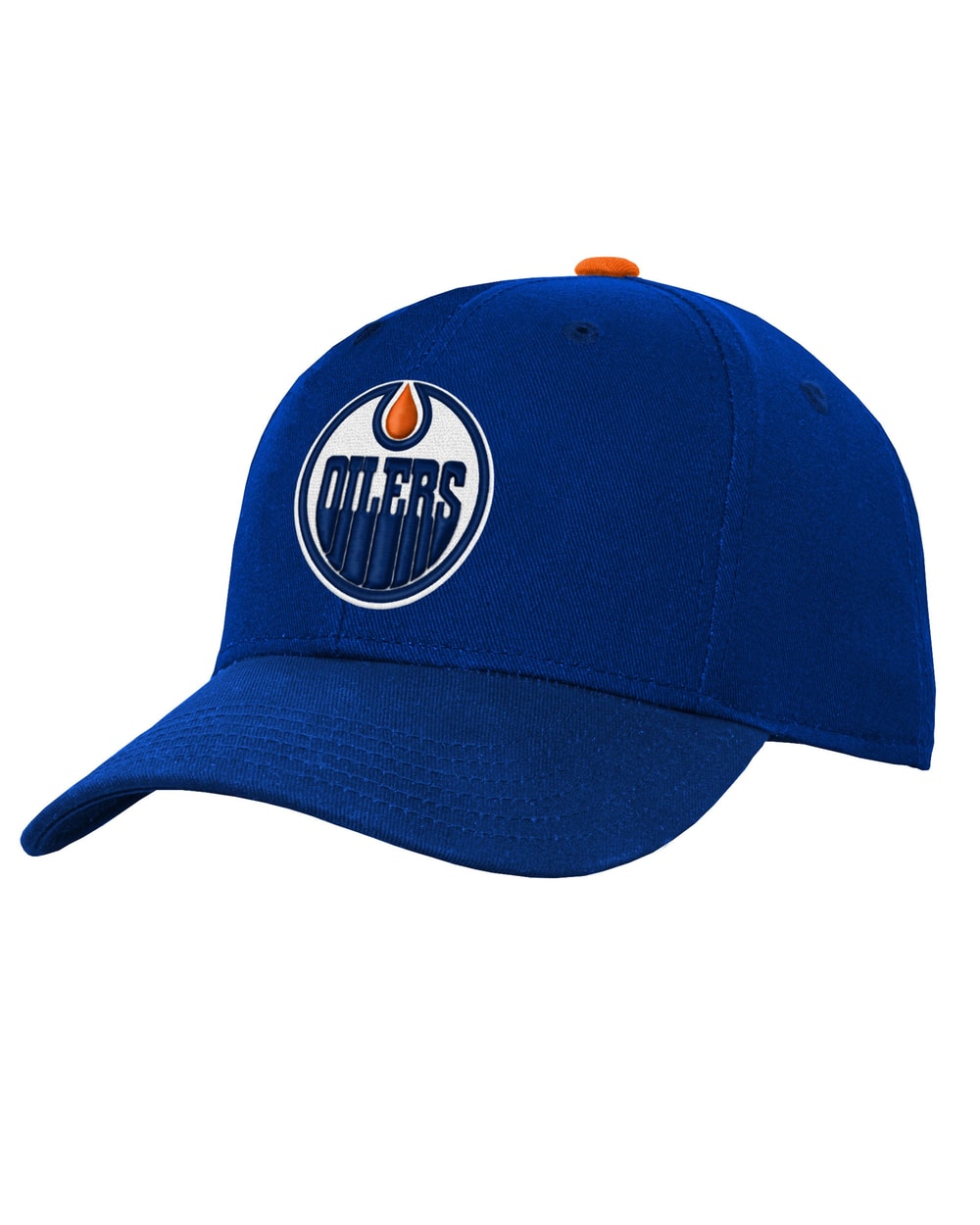Outerstuff Youth Edmonton Oilers Precurved Snapback Hat - Royal, side view