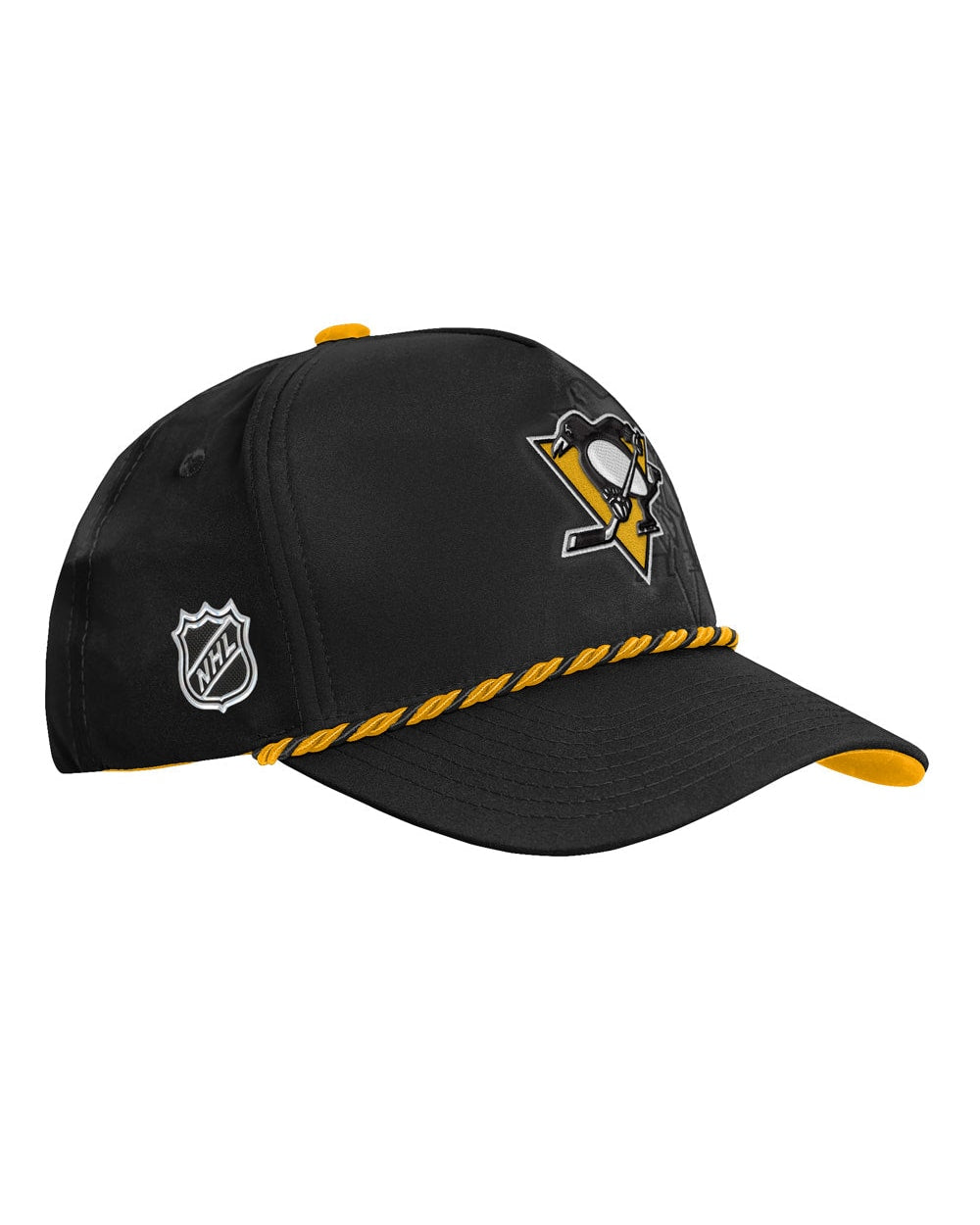 Outerstuff Pittsburgh Penguins 2026 NHL Draft Podium Youth Hat - three-quarter right with NHL shield