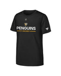Youth Pittsburgh Penguins Fanatics Black Authentic Pro Wordmark T-Shirt - front