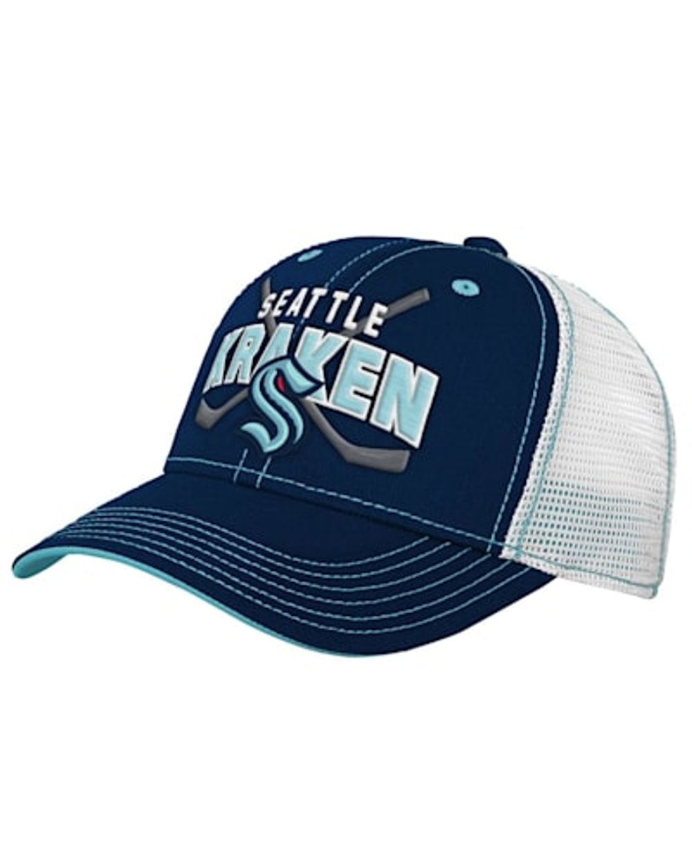 Outerstuff Youth Seattle Kraken Lockup Meshback Adjustable Hat