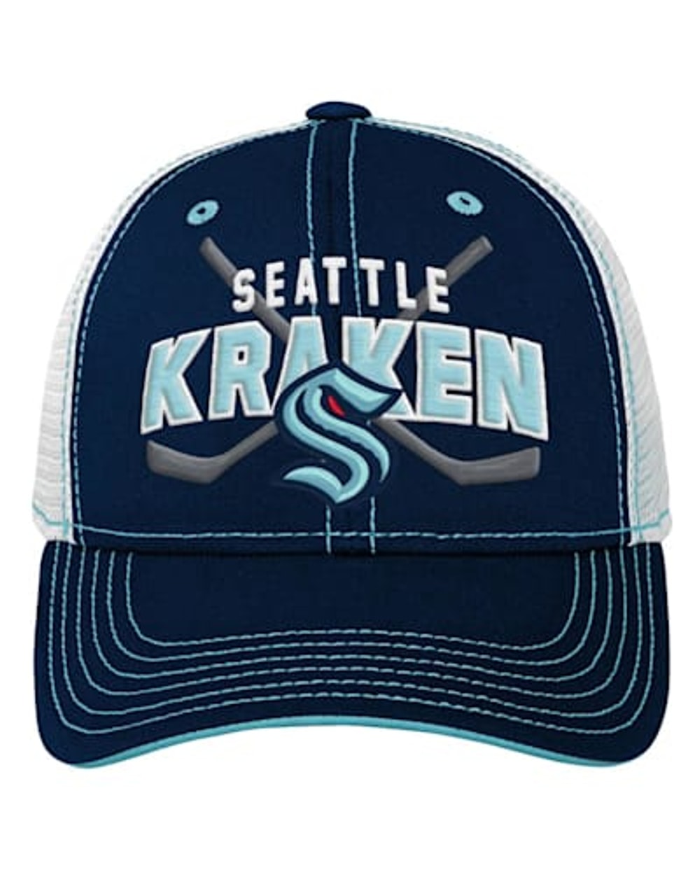 Outerstuff Youth Seattle Kraken Lockup Meshback Adjustable Hat