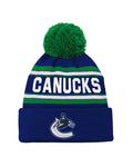 Outerstuff Youth Vancouver Canucks Jacquard Knit Cuffed Toque with Pom