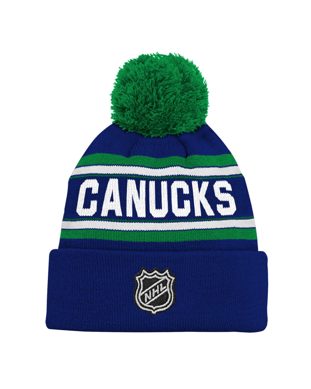 Outerstuff Youth Vancouver Canucks Jacquard Knit Cuffed Toque with Pom